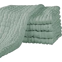 Teli In Mussola Bio Per Neonato - Set Da 4, 65x65cm, Cotone Organico E Assorbente