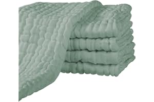 Yoofoss Bawełniana chusta szyfonowa 65 x 65 cm Zestaw 5 opasek kwadratowych super miękka dla wrażliwej skóry dla noworodków ciemnozielony