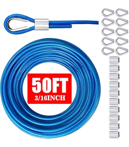 thumbnail image 2 of Uxcell 1/16" (1.5mm) 304 Stainless Steel Cable Wire Rope 7 X 19 Strands Core 50ft (15m) Aircraft Wire For Construction Outdoors Marine Rigging Decking Railings 2 of 11