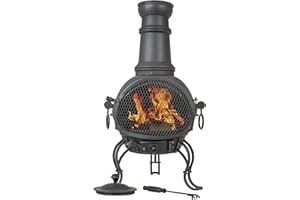 LA HACIENDA MURCIA MED STEEL CHIMENEA WITH GRILL