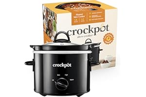 Crock-Pot Slow Cooker | Removable Easy-Clean Ceramic Bowl | 1.8 L Small Slow Cooker (Serves 1-2 People) | Energy Efficient | Black [CSC080]
