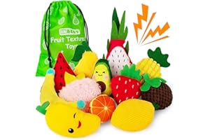 INBEBY Sensory Bean Bag,Texture Sensory Beanbags,12 Fidget Sensory Toys , Fruit Sensory Bean Bags with Storage Bag, Special Needs Developmental Toys for Toddlers ,Sensory Play Fine Motor for Boys and Girls