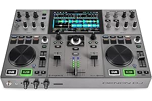 Denon DJ PRIME GO+ Portable DJ Controller and Mixer with Stem Separation, 2 Decks, Wi-Fi Streaming, Bluetooth, Lights Control, 7" Screen and Battery