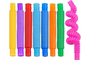 SULOLI 8pcs Pop Tubes Sensory Fidget Toys For Children or Adults, Autism and Special Needs. Reduce Anxiety and Stress