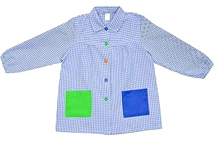 ETREXONLINE Grembiule Scuola per Bambini per l'Asilo e la Scuola, Grembiule per Infanzia con Bottoni