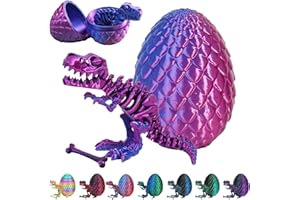 CWENDANER 3D Gedrucktes Drachenei, Realistische Dracheneier, mit Einem Voll Beweglichen Kristalldrachen, Ostern Geschenke Kinder, Schreibtischspielzeug Dinosaurier Ornament für Autos, Büros, Häuser
