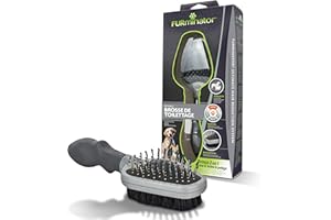 FURMINATOR brosse - A double face – Face Peigne : Démêle les poils – Face Brosse : lisse et lustre le pelage – Chiens et Chats - Conçu et Recommandé par des Professionnels - Sans Bisphénol A