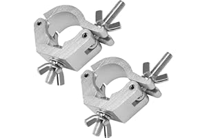 WECAN 2Pack Crochet Lumière dj Clamps for Truss Bracket, Crochet Fixation Jeux de Lumiere 29-35mm O Clamp Crochet Portique Lumière, Pipe Clamp Crochet Suspension Pince Fixation éclairage Scene Lyre Led Par