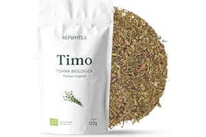 REPLANTEA CUIDAMOS TU NATURALEZA TIMO TISANA BIO 120g (+50 Tazze) | Timo Essiccato Sfuso per Tisane e per la Cucina | Thymus vulgaris REPLANTEA®