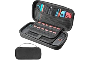 AXVRAV Tasche für Nintendo Switch 2 (2025) Zubehör, Große Harte Tragetasche Hülle Schutzhülle mit Aufbewahrung für 10 Spiele, Portable Case für Nintendo Switch 2 Konsolle und Zubehör, Schwarz