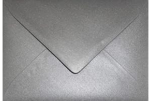 Netuno 100 buste perlate griggio scuro formato B6 125x 175 mm 120g Aster Metallic Grey buste lettere eleganti colorate perlescenti buste carta perlata per biglietti inviti auguri Natale Pasqua