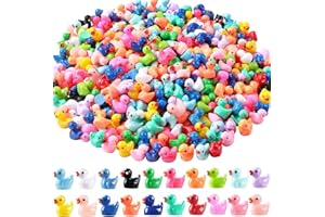 XIMISHOP 200 Stück Mini Enten Harz, 20 Farben Miniatur Ducks Kleine Figuren Bunte Tiere Enten für Dekoration Aquarium Miniaturgarten Puppenhaus Handwerk Landschaftsgärten, Bonsai, Fischbecken