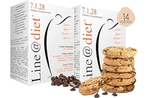 LINE@DIET Biscotti proteici Lineadiet - 14 monoporzioni di biscotti cookies - 25% proteine, ridotto contenuto di carboidrati e zuccheri (42 biscotti totali)
