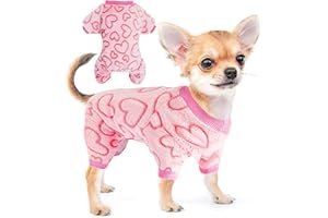 FUTERLY Maglioncino Cane Cuore Maglioncino Cane Taglia Piccola Caldo Maglione Canes Rosa Felpe Cani Canes Vestiti per Cani di Piccola Taglia Gatto Cucciolo Chihuahua Caldo Inverno Pigiama Cucciolo XS