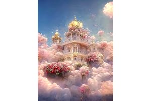 KUIZHEN DIY 5D Diamant Painting Kits, Vollbohrer Diamond Kunst Painting, Diamond Strass Kreuzstich Stickerei Kunst Malerei für Home Wand Décor 30 x 40cm (Rosenschloss)