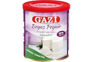 HYMOR Gazi - Queso pastoral sin lactosa - 4 latas de 500 g - Beyaz Peynir crema de queso sin lactosa con 55% de grasa i.Tr., 100% leche de vaca, queso blando es ideal para ensaladas, sabor muy suave