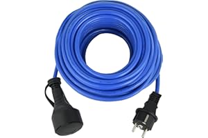 Electraline 01682 Rallonge Prolongateur électrique 10M Outdoor Profesionnelle IP44, Câble spécial AT-N05V3V3-F 3G1.5, utilisable jusqu'à -35 °C, résistant aux UV, huiles et températures ectrêmes