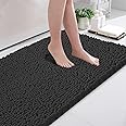 DTXDTech Door Mat - 80 x 50cm, Super Absorbent and Non-Slip Pet Mat, Soft Chenille Rug, Washable Door Mat for Indoor, Antifouling Mat (Dark Grey)