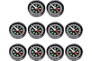 TIXIPEM 40mm Mini Compass [10PCS] - Pocket Oil Filled Small Compass Bulk for Hiking & Camping - [Black] Outdoor Activities Accessory