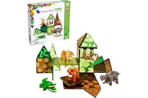Magna-Tiles Jungle Animals de 25 pièces - Pièces magnétiques de construction 3D