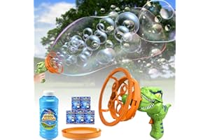 TOGETDREAM Bubble Machine, Dinosaur Bubble Gun for Kids Electric Bubble Blower Bubble in Bubble Portable Bubble Blower with Bubble Solution Automatic Bubble Maker Outdoor Toys for Wedding Garden Party (Green)