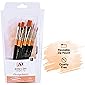 Artist's Den Synthetic Hair Mix Brushes Set for Acrylic, Watercolor, Gouache & Oil Painting (Set of 8 Mix)