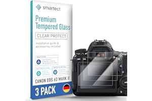 smartect Verre Trempé [3 Pièces, Clear] pour Canon EOS 6D Mark II, Protecteur d'écran en Verre HD Anti Rayures, Sans Bulles, Dureté 9H, 0.3mm Ultra Transparent, Ultra Résistant