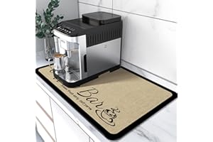 SOLIC Alfombrilla Cafetera Antideslizante,Alfombrilla Escurreplatos Absorbente y de Secado Rápido Alfombrilla de Goteo para Mostrador de Encimera Cocina y Cafetera (40x60cm)