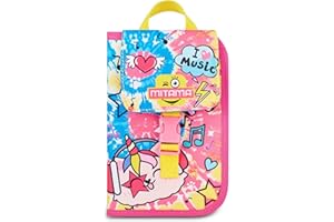 Mitama Astuccio Scuola 4 Zip, Fucsia, Portapenne Triplo Scomparto Completo Di Penne, Matite, Colori, Accessori Zaino, Scuola Elementare, Bambina