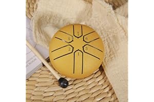 ORGRUL Rain Drum Outdoor - Tamburo a pioggia per esterni, 3 pollici, 6 toni, in acciaio, per giardino, tamburo a pioggia per esterni, tamburo a pioggia impermeabile, per bambini (oro)