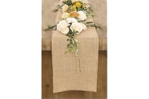 Bwiv 10Mx30cm Chemin de Table Toile de Jute Ruban de Table Rouleau Jute Mariage Vintage Rustique Jardinage Décorations de Table 30cm Largeur