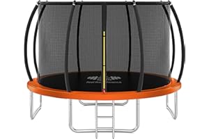 FK Sports Outdoor Trampoline 6FT/8FT/10FT/12FT Rebounder Trampolines for Toddlers, Kids & Adults with Safety Enclosure Net, Anti-tear, UV-Proof Pad, Exercise & Fitness