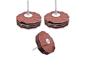 LINE10 Tools 4-inch Sanding Mop Kit, Moulding Flap Wheel Sander for Drill, 240 Grit Mop Sanders Brush, 1/4" Shank, Abrasive Flapper Sander for Woodworking, Contours, Finishing, Pack of 3