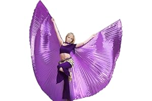 Wuchieal Bauchtänzerin Isis Wings Halloween Darstellende Angel Wings für Carnival Einschließlich Stöcke Tasche