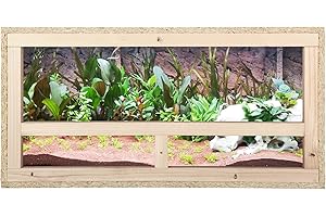 ECOZONE Terrarium en Bois avec aération latérale 60x30x30 cm - Terrarium en Bois en Panneaux OSB - Terrariums pour Animaux Exotiques tels Que Serpents, Reptiles & Amphibiens