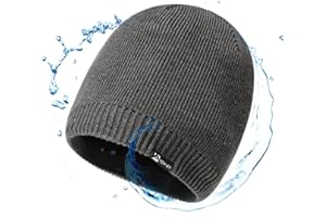 TOP-EX DryKnit™ Waterproof Winter Beanie Hat – Warm Fleece Lined, Windproof & Stretchy Knit Cap for Cold Wet Weather