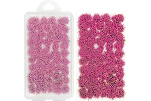 Attuslla DIY Miniature Colorful Flower Cluster Static Grass Tufts, Flower Vegetation Groups for Train Landscape Railroad Scenery Sand Military Layout Model Miniature Bases and Dioramas, Purple
