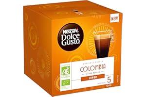 Nescafé Dolce Gusto Lungo Colombia Bio - Café - 72 Capsules (Pack de 6 boîtes x 12)