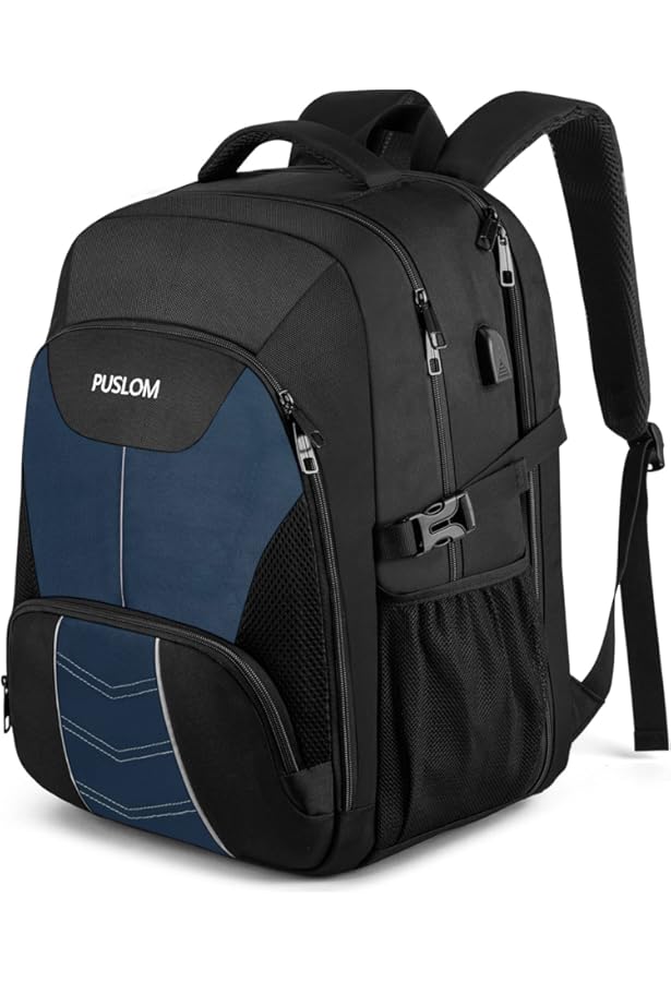 Laptop zakelijke rugzak voor heren, met 15,6 inch laptopvak met USB- oplaadpoort, diefstalbestendig, handbagage, dagrugzak, waterafstotend, multifunctionele laptoptas voor werk, school, reizen, zwart