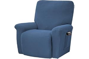 ORUMRUD Copripoltrona Relax Reclinabile ,4-Pezzo Copertura Fodera per Poltrona,Coprisedile Poltrona Reclinabile Relax Completo,Elasticizzato con Tasche ,Fodera per Divano,Protezione per Mobili ,Elasticizzato