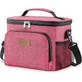 Lifewit Thermal Food Bag 9L, Portable Cooler Bag, Pink | Work Food Bag for Men Women, PEVA Insulation, BPA-Free, Keeps Cold/H