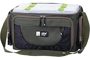 Zite Fishing - Borsa da pesca con tracolla - Zaino da pesca con 4 scatole per accessori da pesca
