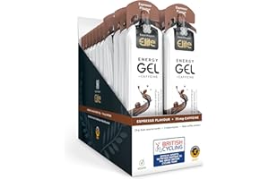 HEALTHSPAN ELITE British Cycling Energy Gels | 24g Dual Source Fast Acting Carbs | 3 Electrolytes- Sodium, Potassium & Calcium | Vegan (Espresso with Caffeine)