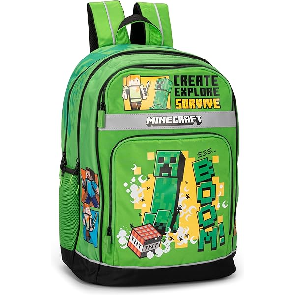 Astuccio Tombolino Minecraft Ufficiale - Verde/Nero, 22x8 Cm, Con Zip, Per Scuola - Foto 6