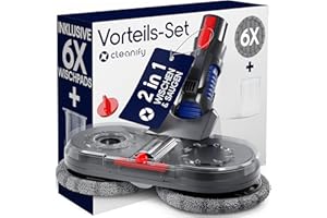 CLEANIFY® For Dyson Mop Attachment, Electric Mop Attachment Dyson V7 - V15, Mop Attachment for Dyson, Dyson Mop Attachment V15 Including Water Tank, 6 Replacement Mop Pads