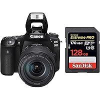 Canon EOS 90D Digital SLR Camera with 18-135 is USM Lens with 16GB Card + SanDisk 128GB Extreme Pro SDXC UHS-I Card…