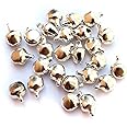 Beadsncraft Silk thread jewellery making Jingle Bells Beads charms 100 Pcs 8mm Silver Color