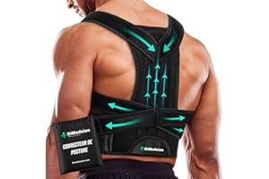 Dimedsion Correcteur de Posture Homme et Femme | Redresseur de dos avec sac, Maintien du dos, Du cou et des épaules, Corset dos respirant, Posture correcteur homme