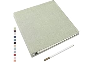 Yopih Selbstklebende 10x15 Fotoalbum Einkleben und zum Selbstgestalten Groß leinen Photoalbum mit 40 weißen Seiten, Hochzeit Jahrestag Geburtstag Geschenke, mit einem Kugelschreiber, 33x32cm