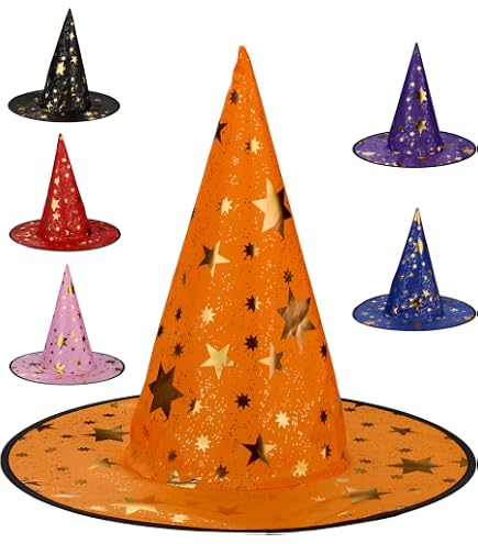 3-teiliges Hexenhut-Set Mit Schleier – Spitzer Hexenhut Für Halloween, Karneval & Mottopartys, Schwarz/rot/lila